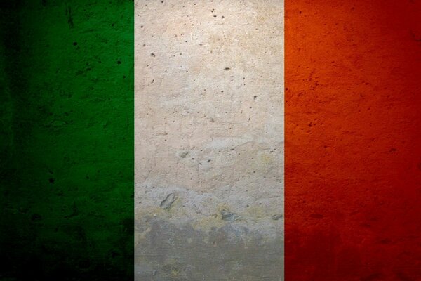 Bandeira italiana Vintage Na Parede de concreto
