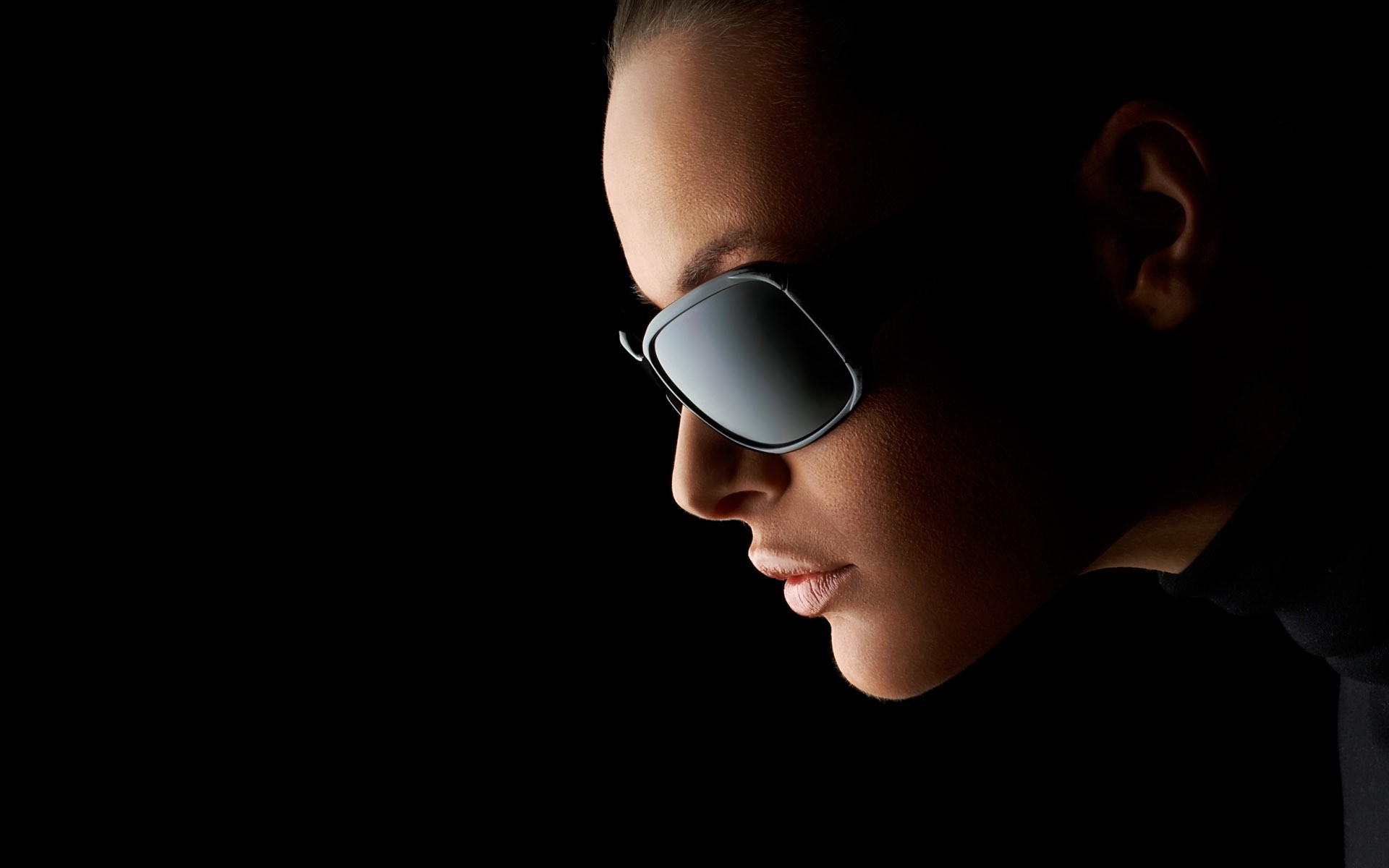 retrato menina escuro rosto mulher criança solteiro estúdio homem moda adulto óculos de sol