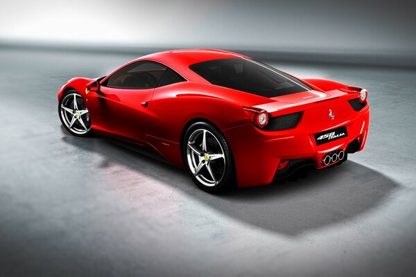 Vista traseira Ferrari vermelho