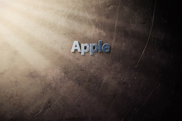 Apple em letras cinzentas