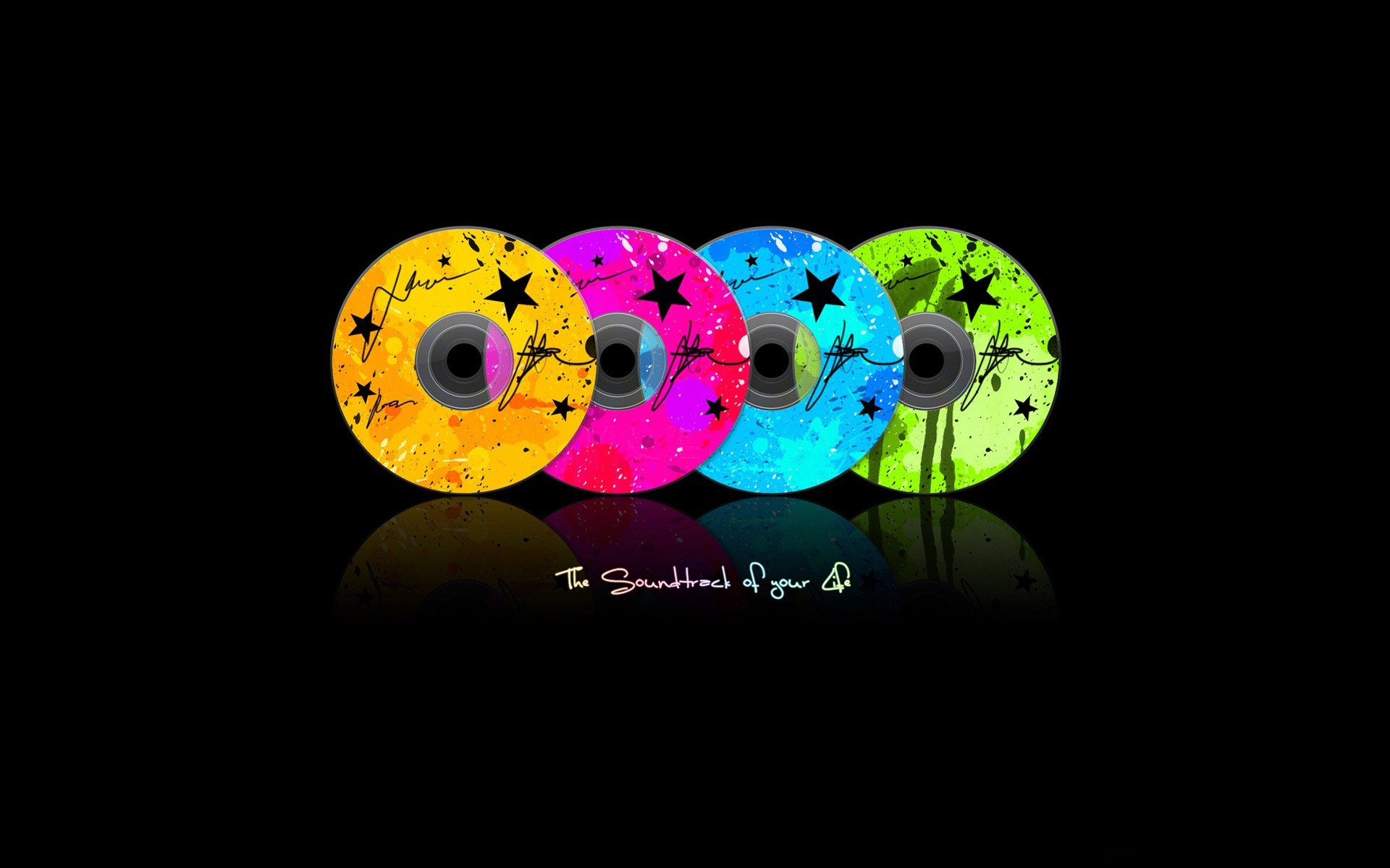 área de trabalho ilustração música cd dvd