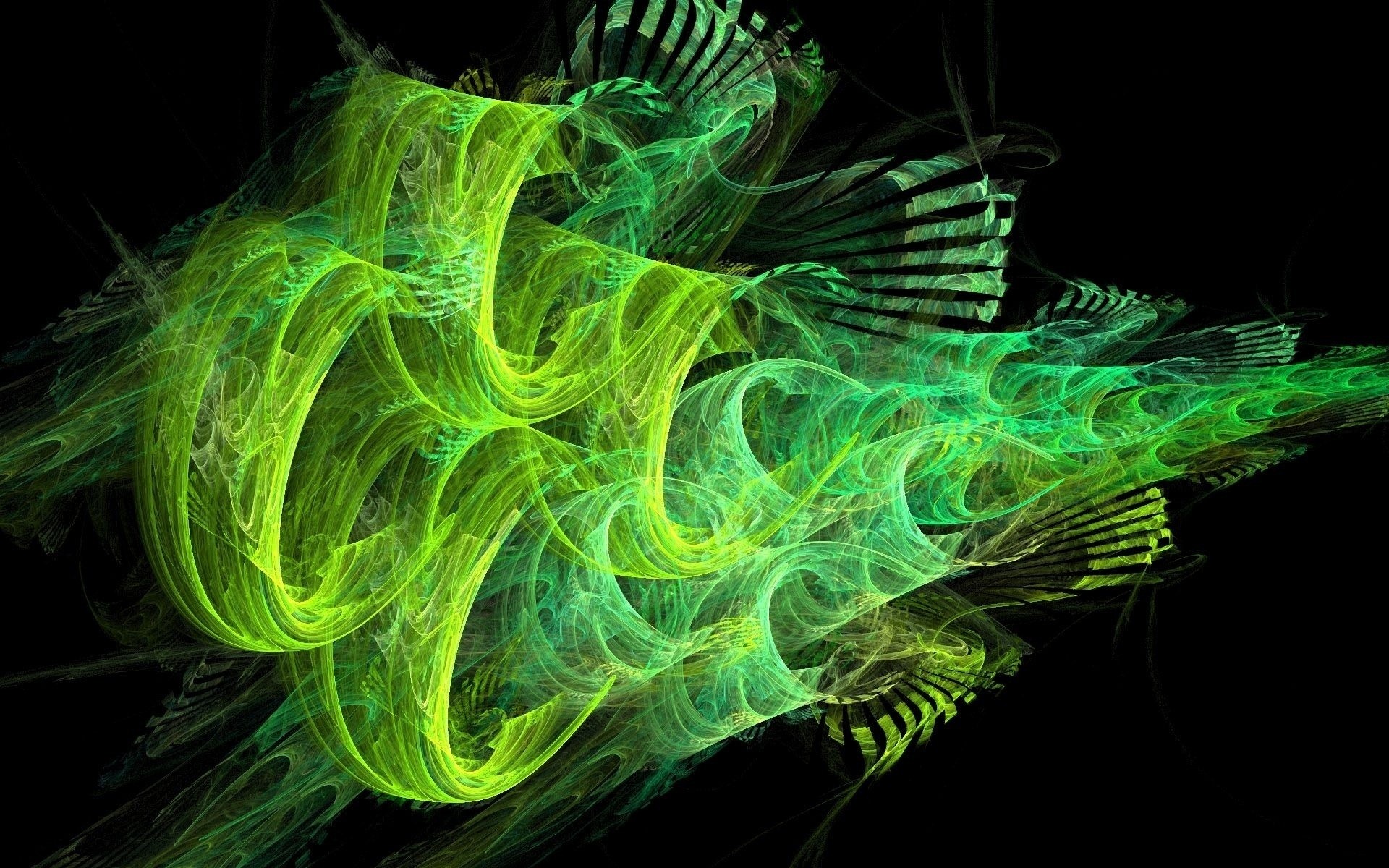 fractal abstrato onda gráfico curva dinâmica arte design fantasia surreal chama movimento padrão fantástico ilustração geometria energia desktop linha verde bela fundo