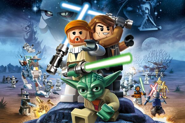 Star wars dos desenhos animados contra o céu
