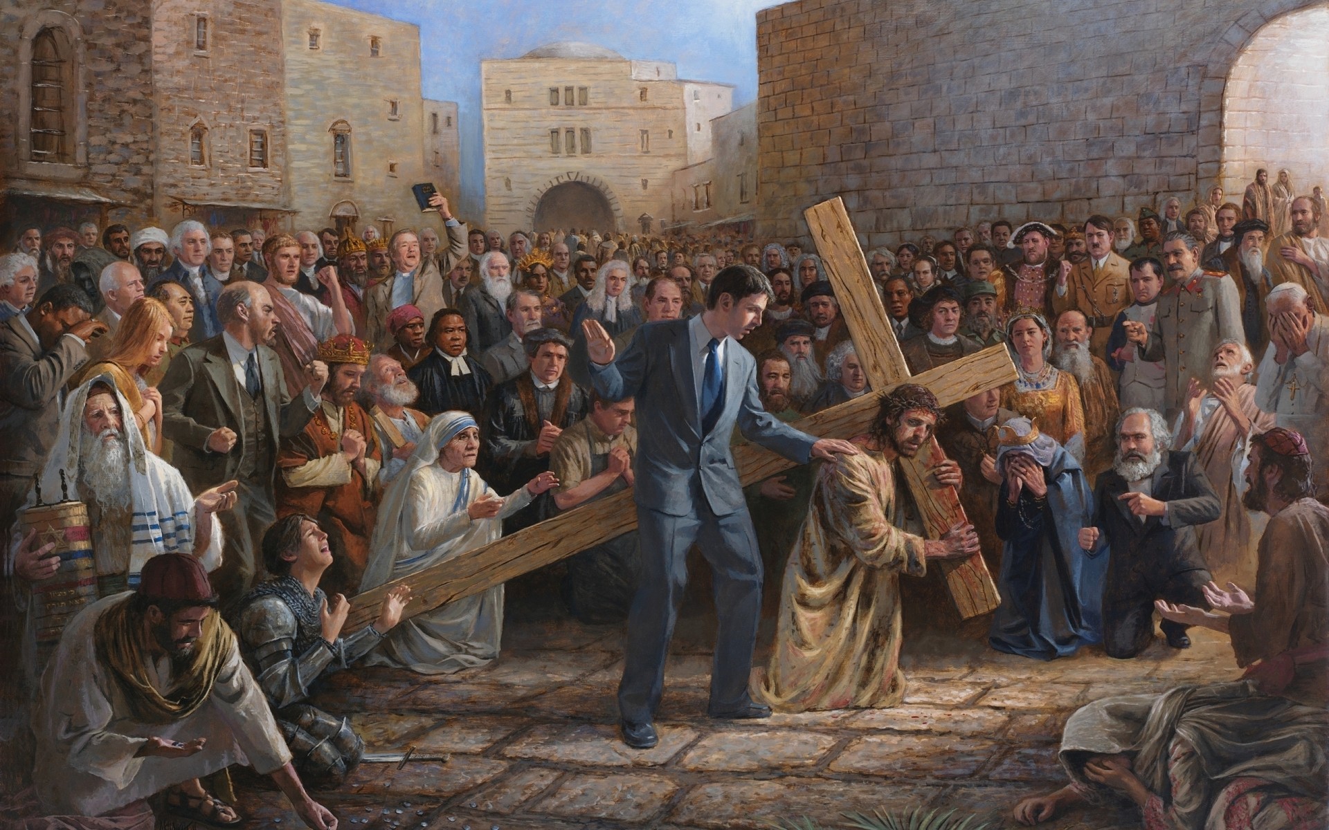 muitos grupo religião adulto mulher homem multidão cerimônia vestir criança páscoa cena deus