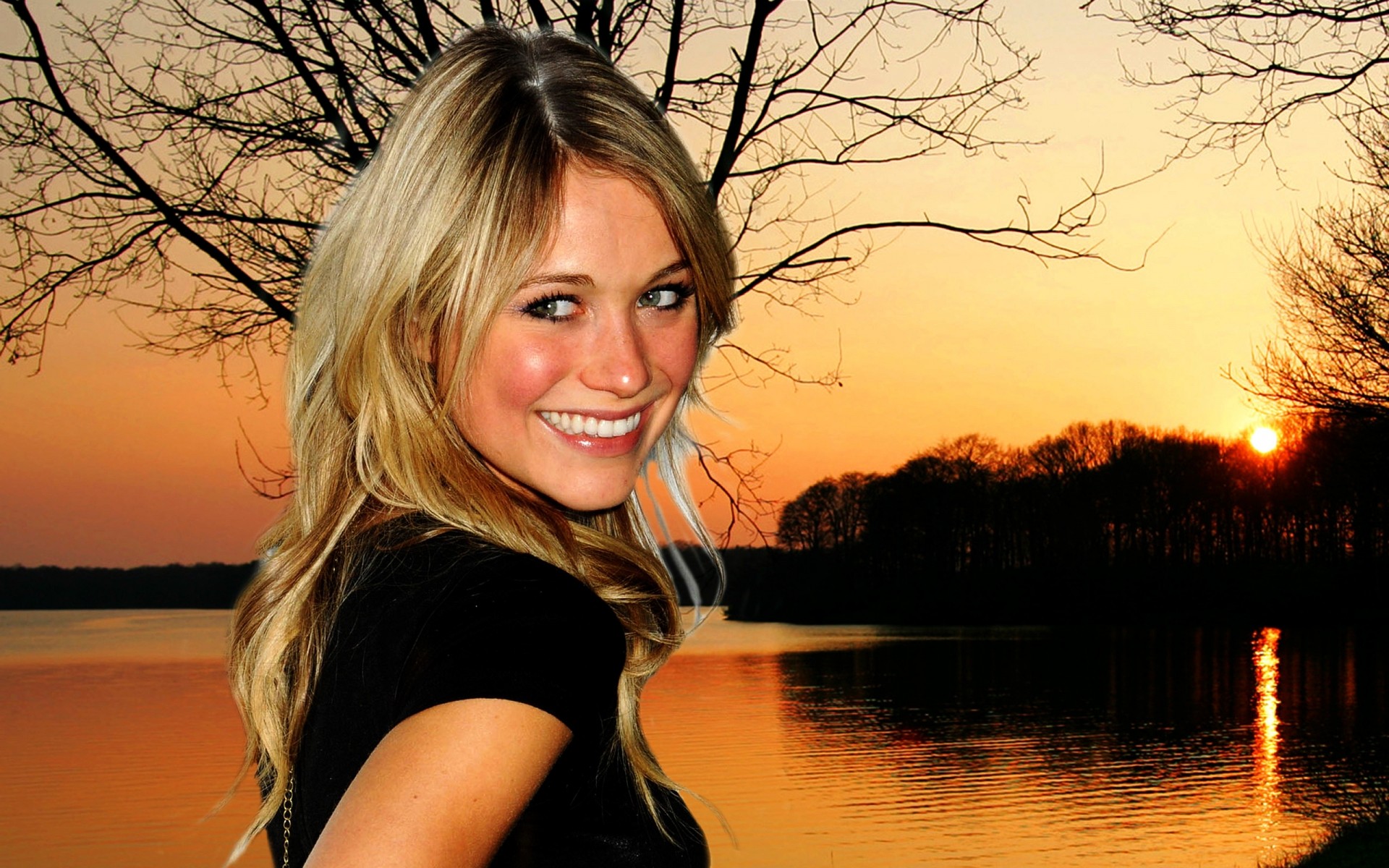 pôr do sol natureza água mulher outono lago bela à noite menina amanhecer ao ar livre sol loira babe