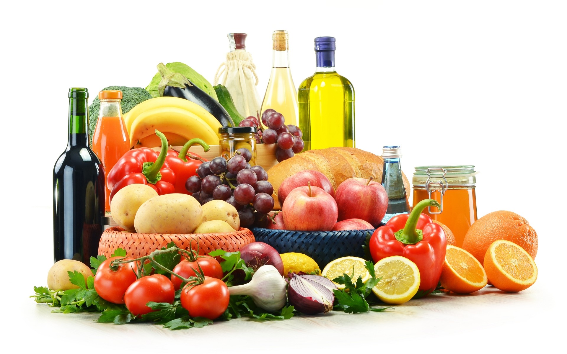 comida saudável tomate saúde fruta vegetal mercado limão alho comida uva maçã espécie suco ingredientes folha isolado dieta pimenta uva vinho óleo