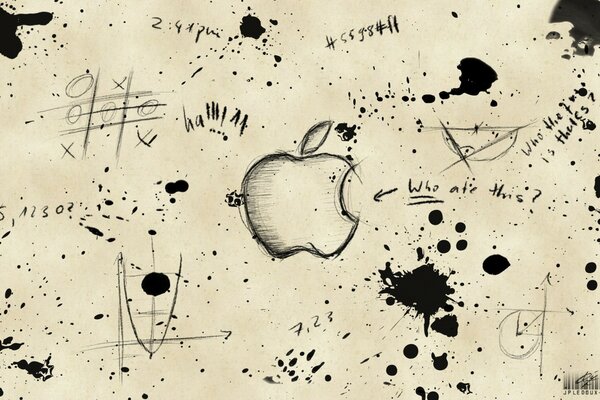 Desenho criativo sobre o tema apple