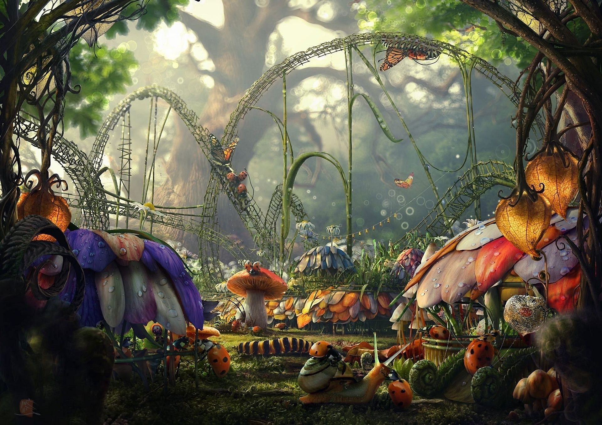 fantasia grupo árvore arte ilustração