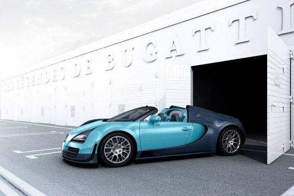 Novo Bugatti azul sai da garagem