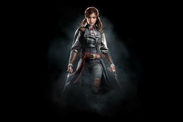 Herói do jogo Assassins Creed menina