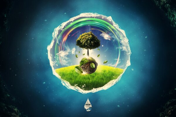 Planeta verde no mundo subaquático