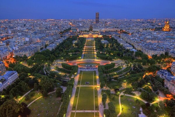 Paris france França luzes Parque panorama Twilight Paris