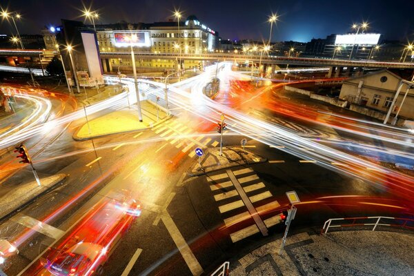 Cidade noturna foto com exposição