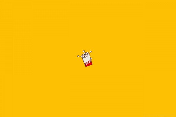 Pipoca em fundo amarelo