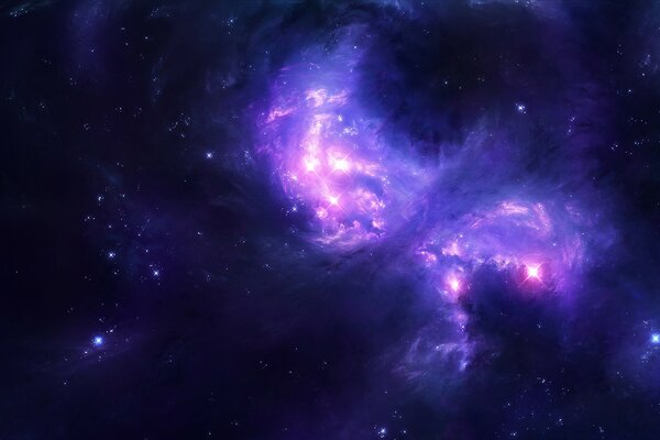 O espaço e as constelações nebulosas na galáxia