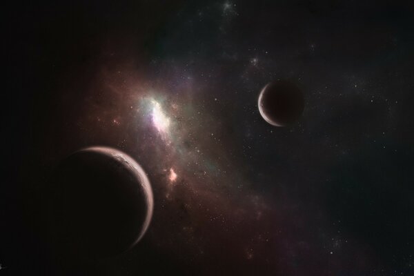 Planetas no espaço. Mundos distantes