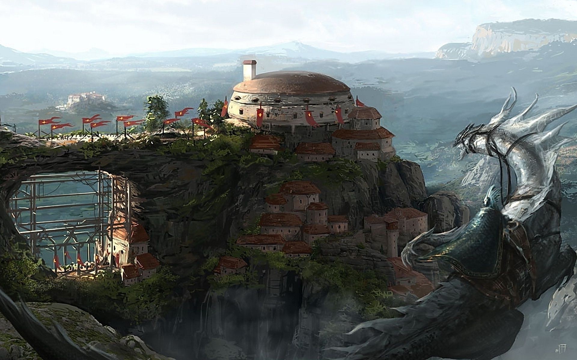 dragões paisagem viagens arquitetura água casa