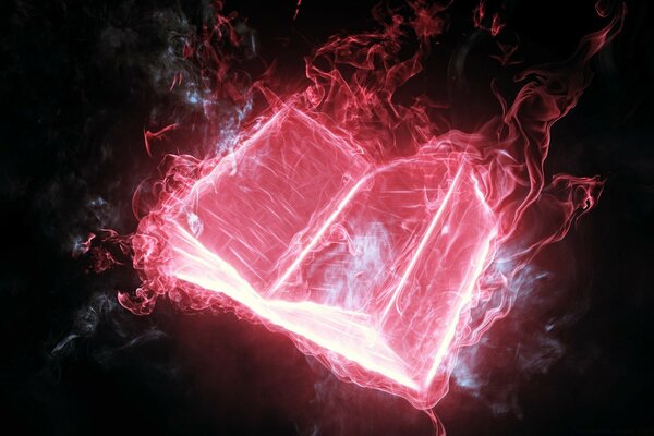 O livro em chamas é um grimório. Livro encantado
