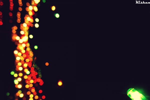 Protetor de tela escuro com luzes de Natal