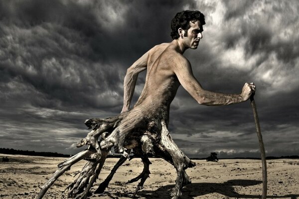 O homem criou raízes