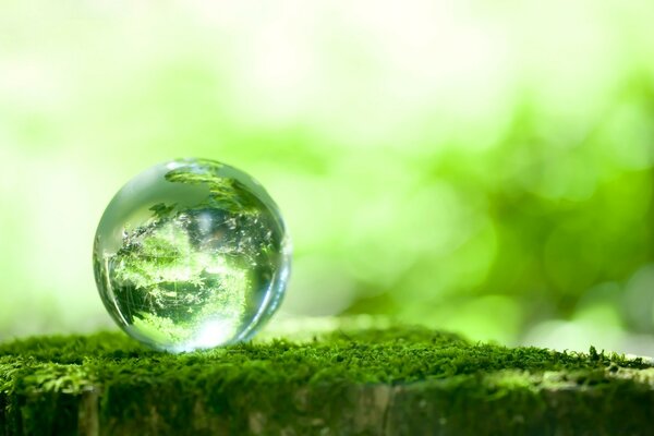 Uma gota de água. Uma gota em forma de planeta