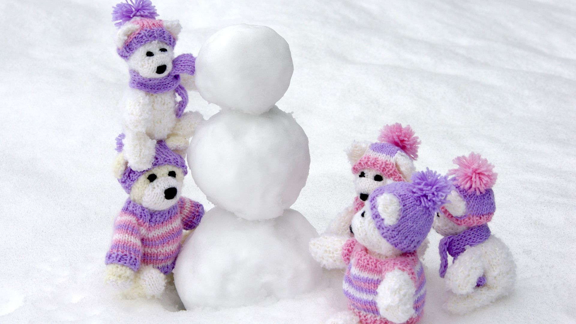 macro para baixo feito à mão inverno brinquedo desktop neve cor lã algodão pelúcia diversão
