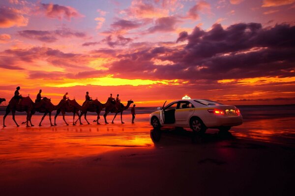 Belo pôr do sol, uma viagem ao crepúsculo