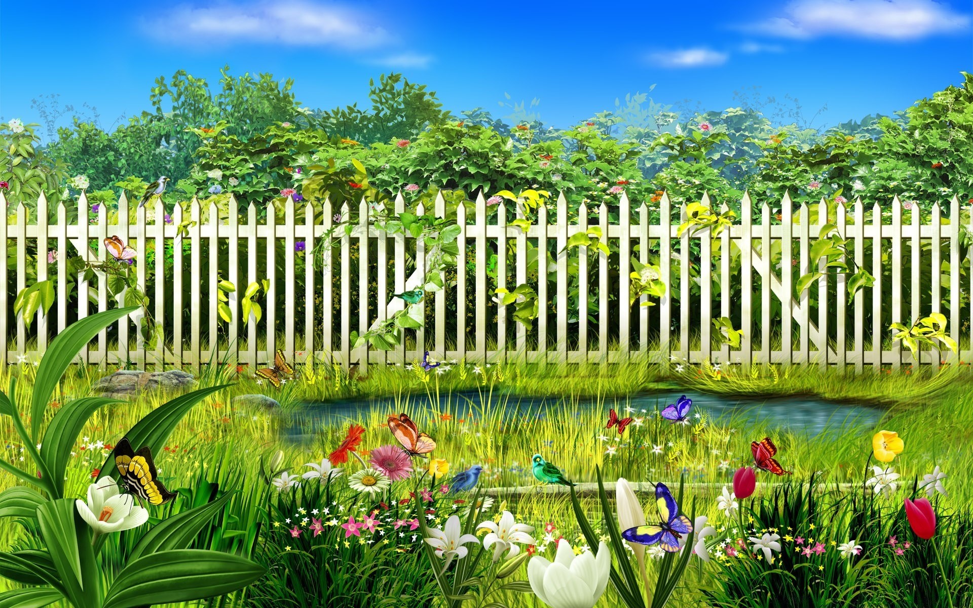 gráficos vetoriais grama jardim natureza flor verão flora folha ao ar livre gramado paisagem parque céu crescimento cerca árvore bela