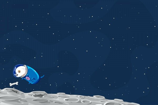 Gráficos vetoriais cães na Lua