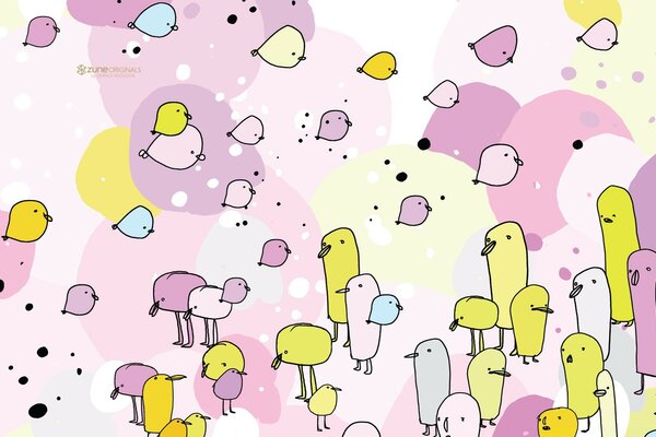 Ilustração bonito com patos diferentes