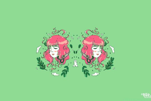 Ilustração de duas meninas gêmeas