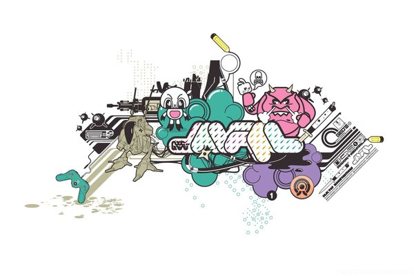 Gráficos com desenhos animados e personagens para computador
