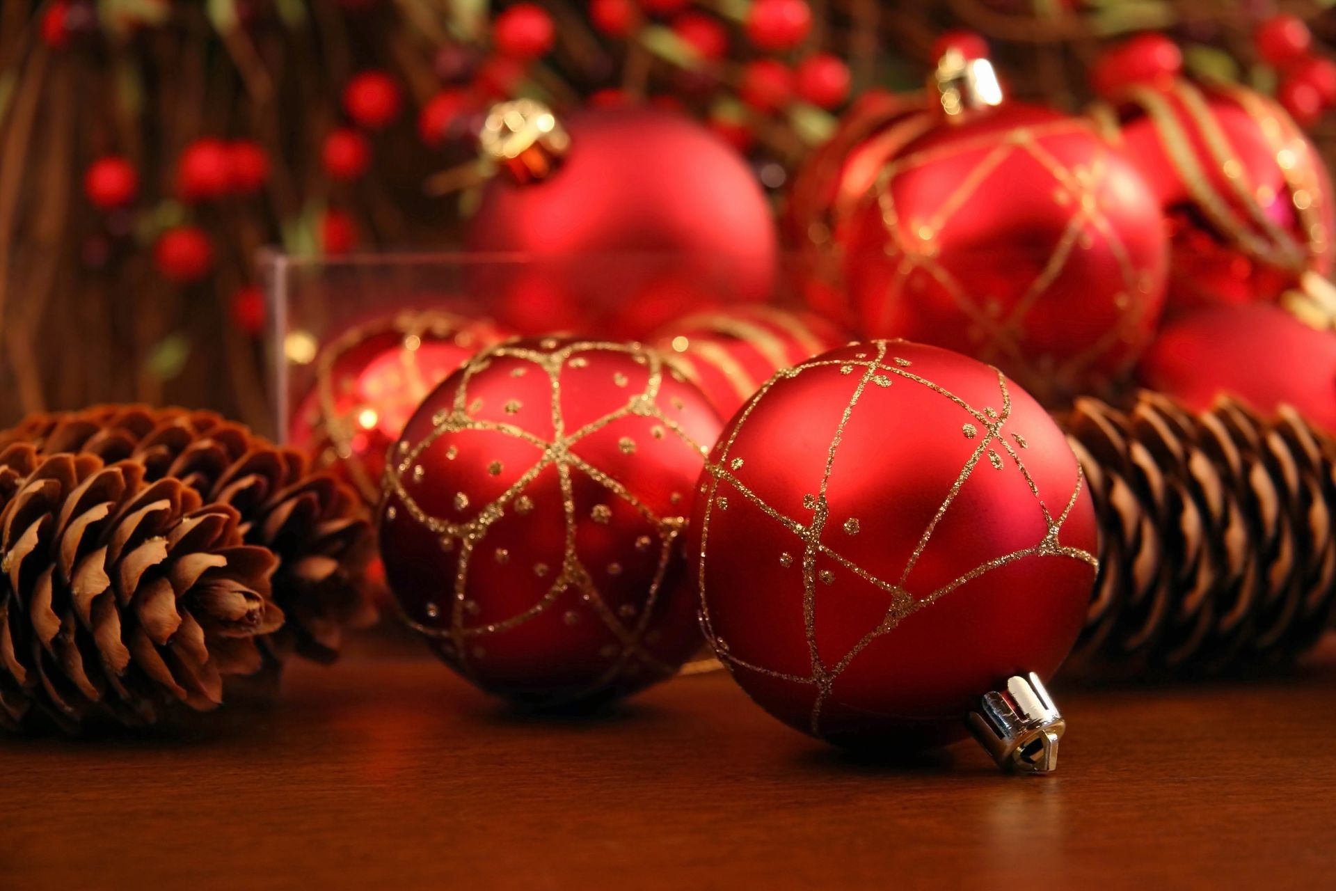 ano novo natal inverno decoração brilha bola ouro feriado desktop merry ornamentado