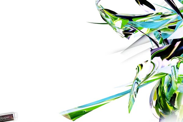 Imagem abstrata em verde sobre fundo branco