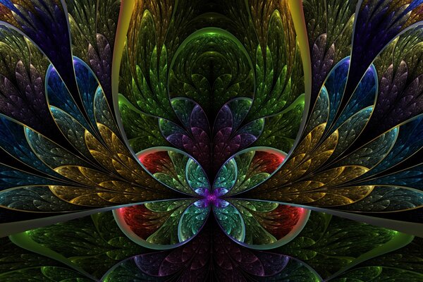 Abstração de flores em cores vivas