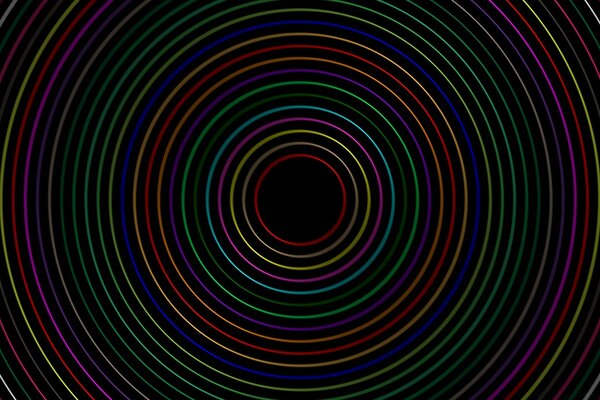 Área de trabalho círculos coloridos em fundo preto