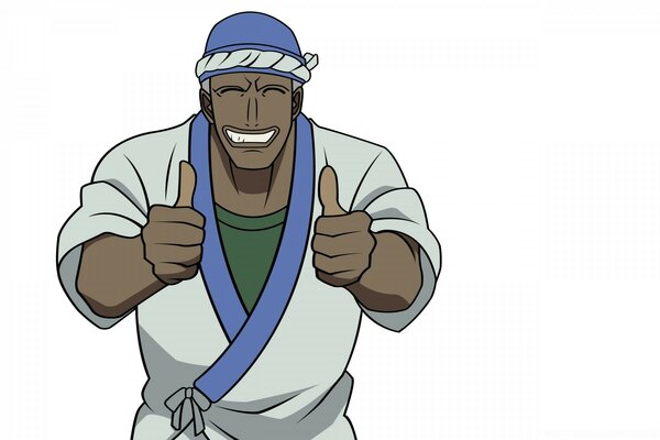 Animação Anime homem satisfeito