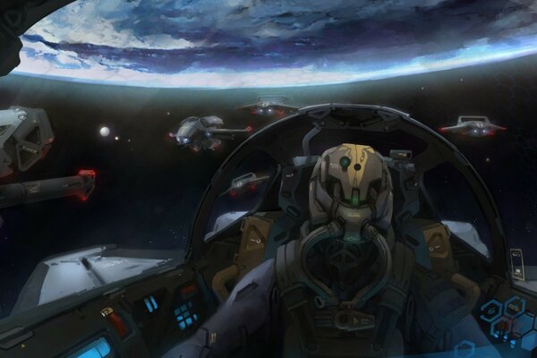 Nave espacial em ação
