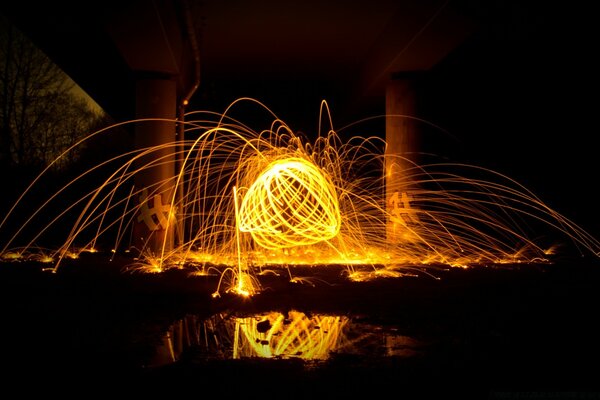 Show de luzes de entretenimento noturno
