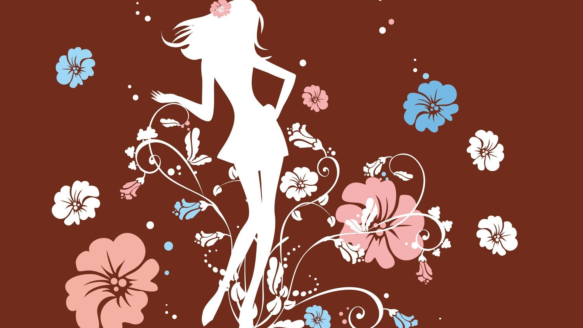 contrastes vetor ilustração flor papel de parede decoração design floral padrão folha abstrato desktop ornamentado retro silhueta elemento gráfico curva arte bobina sem emenda