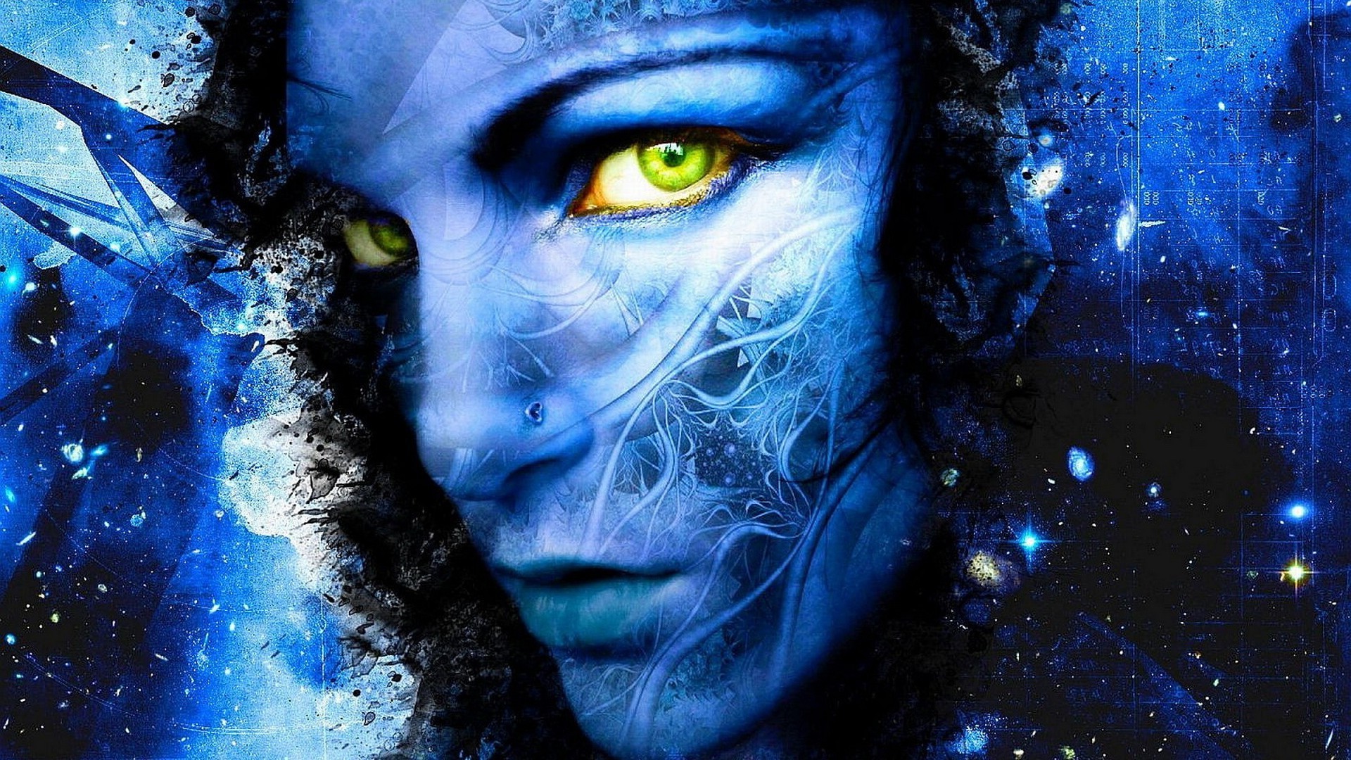 arte abstrato fantasia retrato mistério surreal pintura rosto escuro cor ciência luz artístico adulto textura mulher