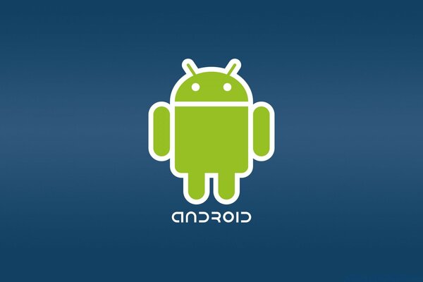 Robô Android verde em fundo azul