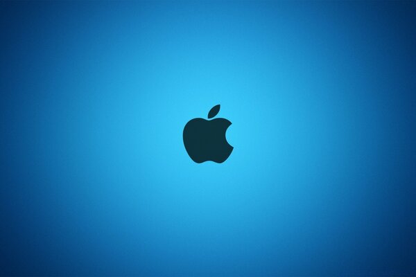 Logotipo da apple em fundo azul