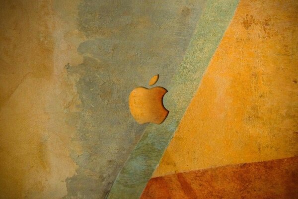 Ilustração do logotipo da apple em cores de outono