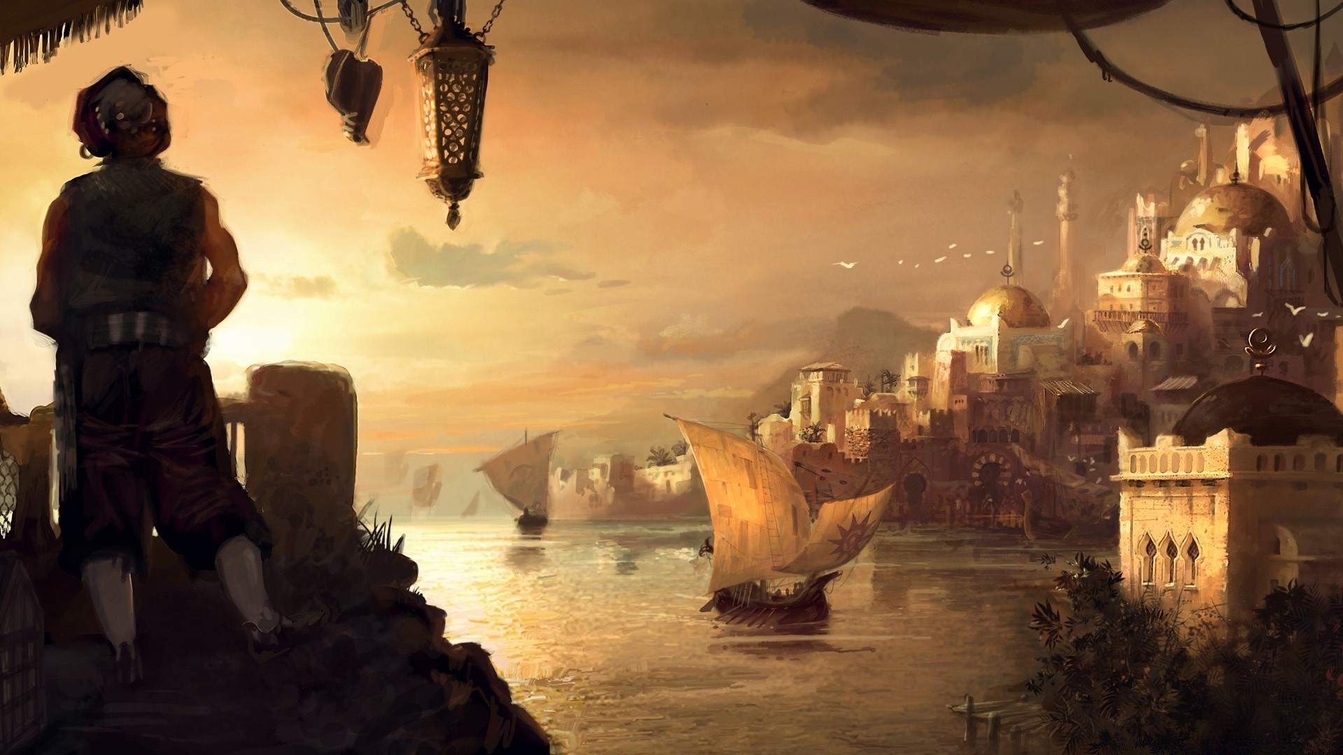 anno 1404 viajar noite pôr do sol crepúsculo água arquitetura cidade amanhecer ao ar livre