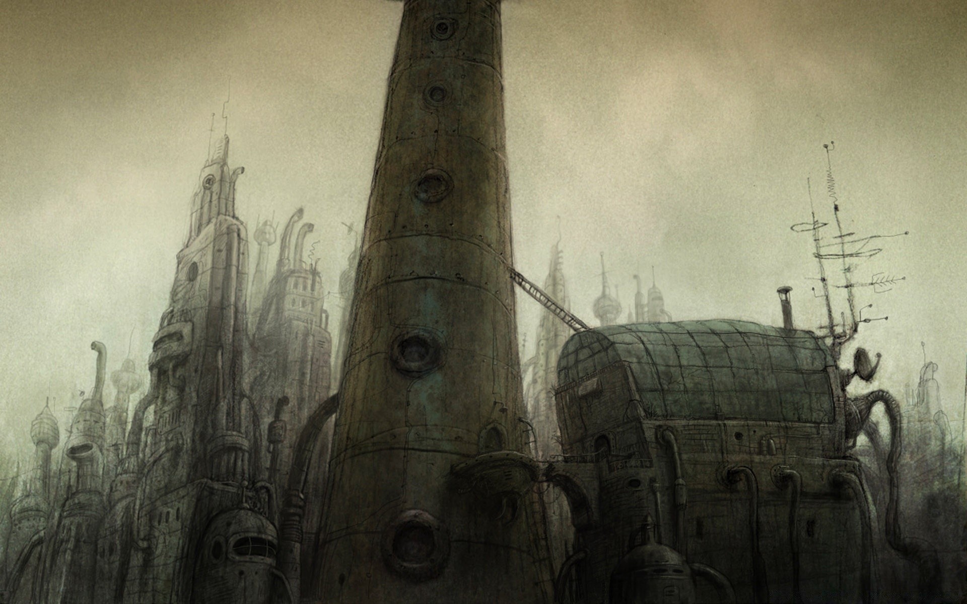machinarium arte velho vintage sépia retro