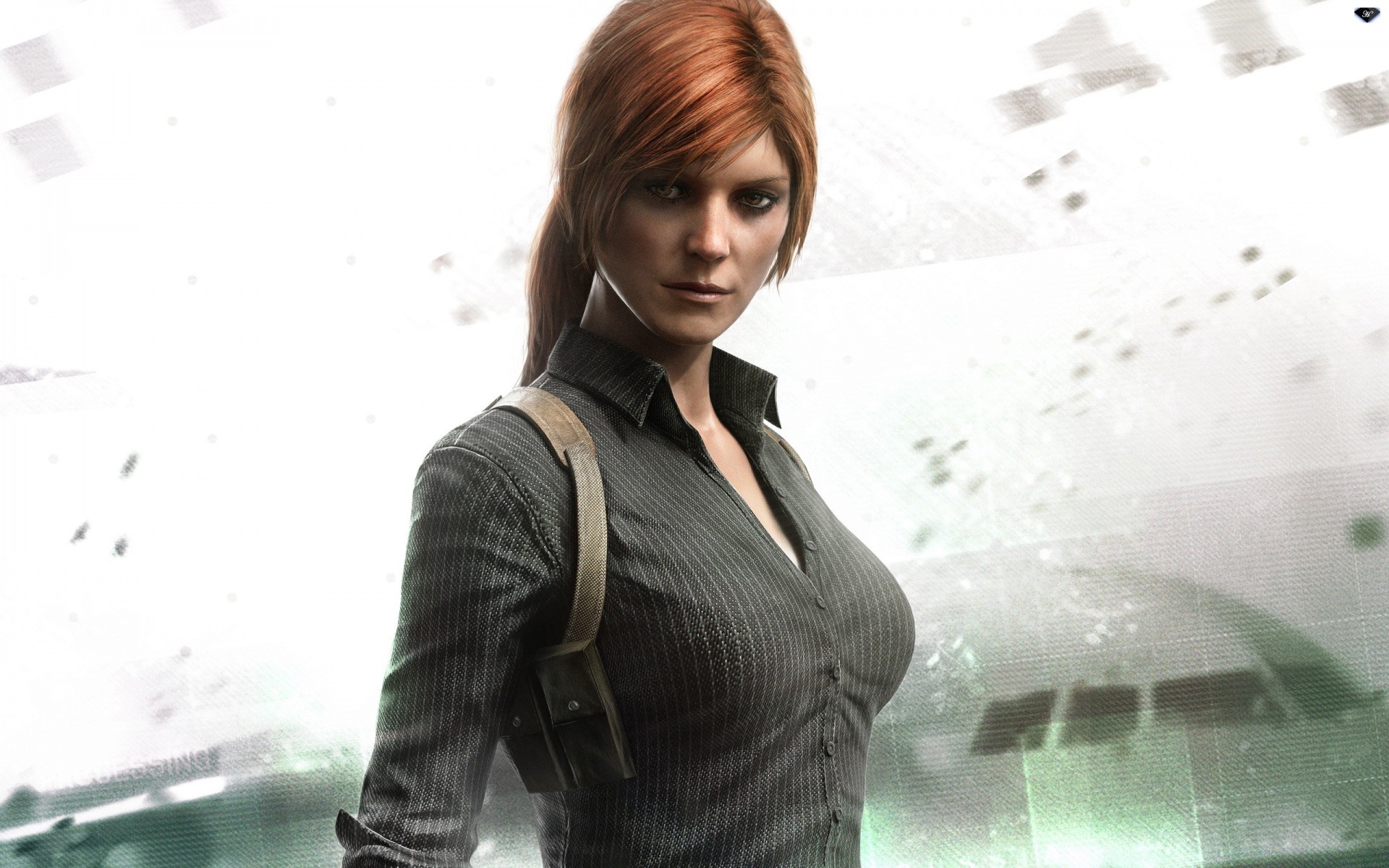 splinter cell mulher adulto borrão sozinho o negócio retrato vestir dentro de casa janela