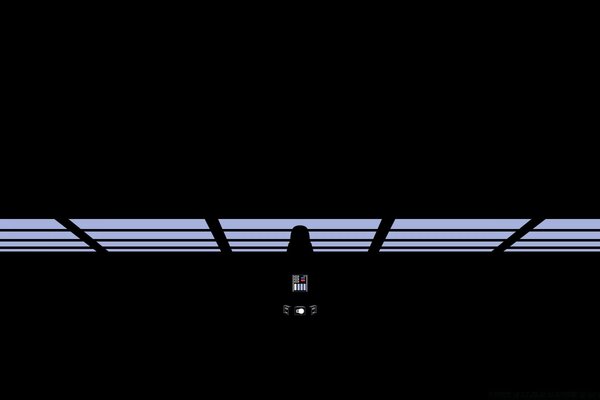 Fragmento de star wars em um quarto escuro