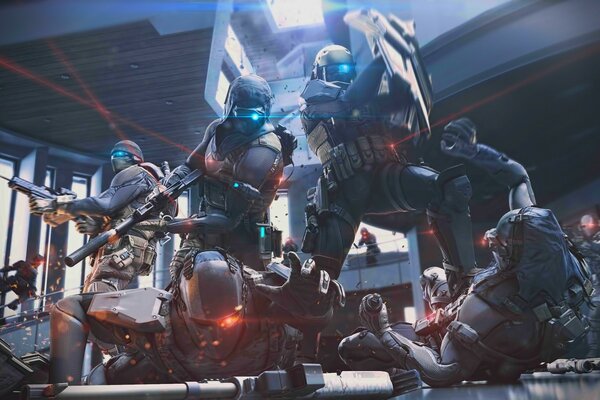 Cena de batalha do jogo de guerra
