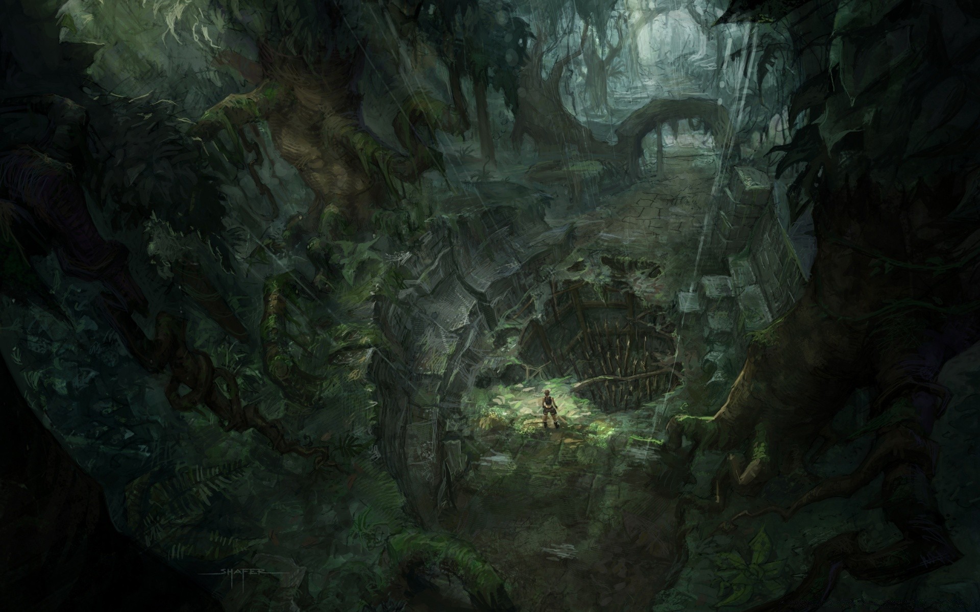 tomb raider abstrato arte área de trabalho textura subaquático escuro pintura caverna água exploração padrão parede cor design gráfico